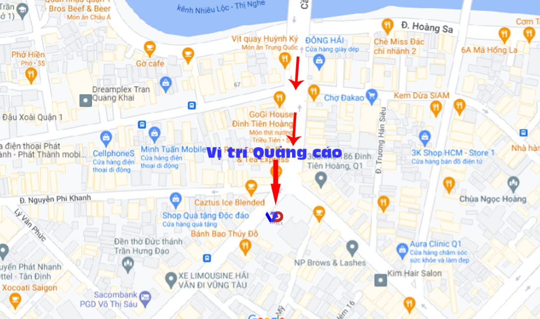 Bản đồ vị trí Ngã tư Đinh Tiên Hoàng – Võ Thị Sáu