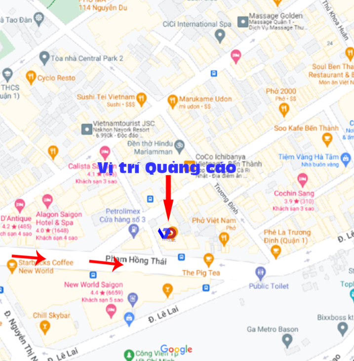 Bản đồ vị trí Mũi Tàu Lê Thánh Tôn – Phạm Hồng Thái