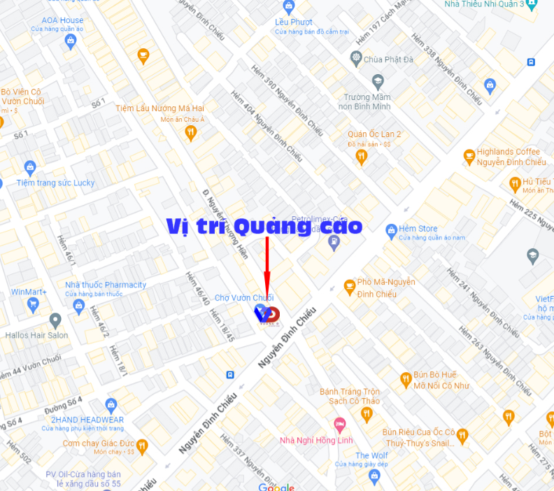 Bản đồ vị trí Chợ Vườn Chuối