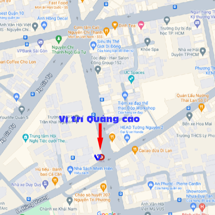 Bản đồ vị trí Ngã 4 Nguyễn Tri Phương – Hùng Vương
