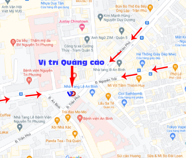Bản đồ vị trí Ngã 5 Nguyễn Trãi – Trần Phú