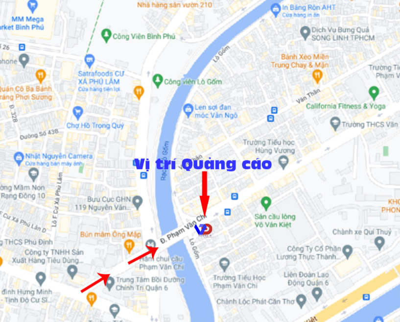Bản đồ vị trí Cầu Phạm Văn Chí