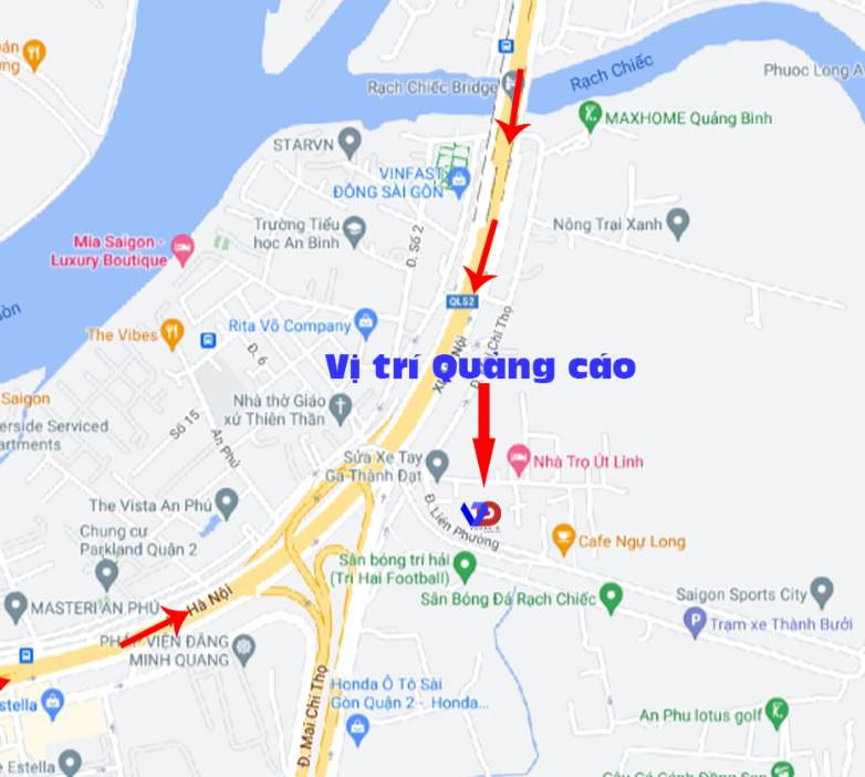 Bản đồ vị trí Ngã 3 Mai Chí Thọ – XLHN