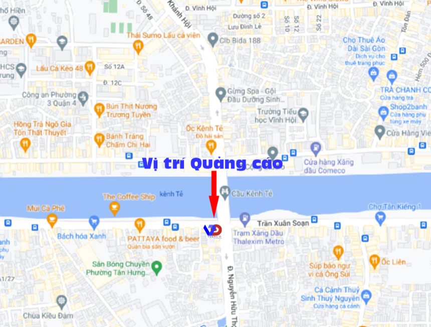 Bản đồ vị trí Chân Cầu Kênh Tẻ
