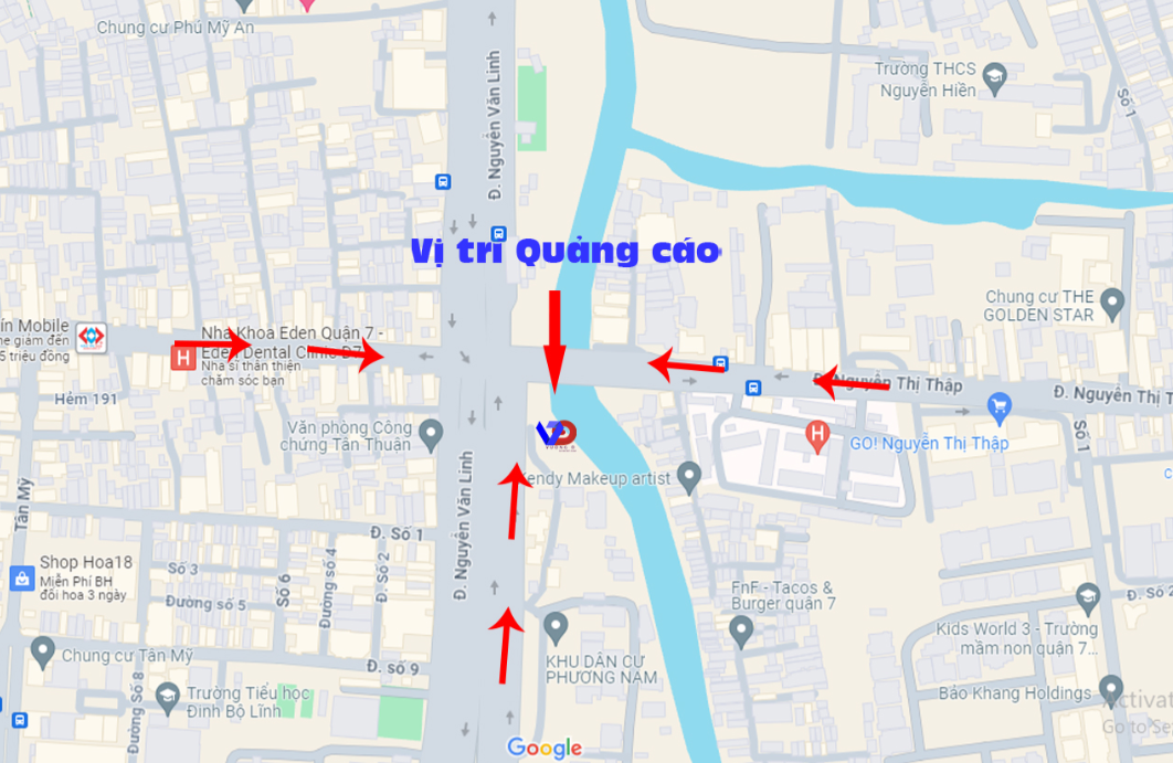 Bản đồ vị trí Ngã tư Nguyễn Văn Linh – Nguyễn Thị Thập