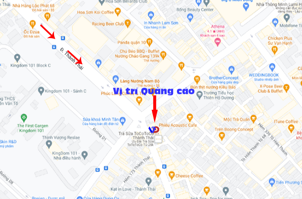 Bản đồ vị trí Ngã 4 Thành Thái – Tô Hiến Thành