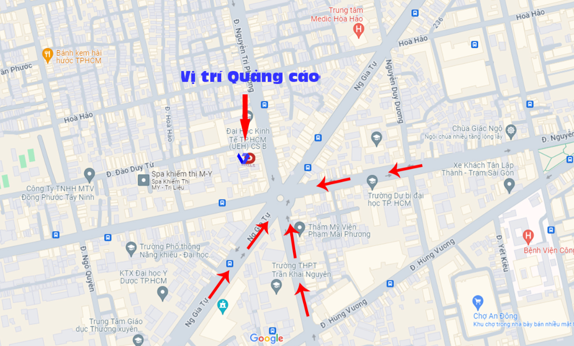 Bản đồ vị trí Vòng xoay Lý Thái Tổ – Điện Biên Phủ – Ngô Gia Tự