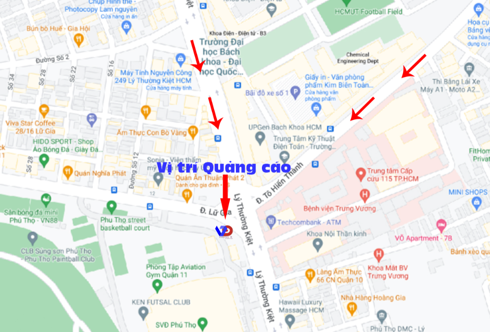 Bản đồ vị trí Nhà thi đấu Phú Thọ