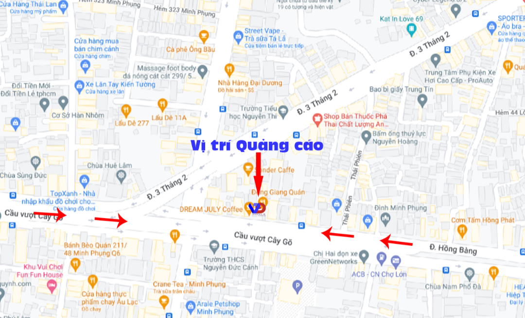 Bản đồ vị trí Vòng xoay Cây Gõ – Cầu vượt chữ Y