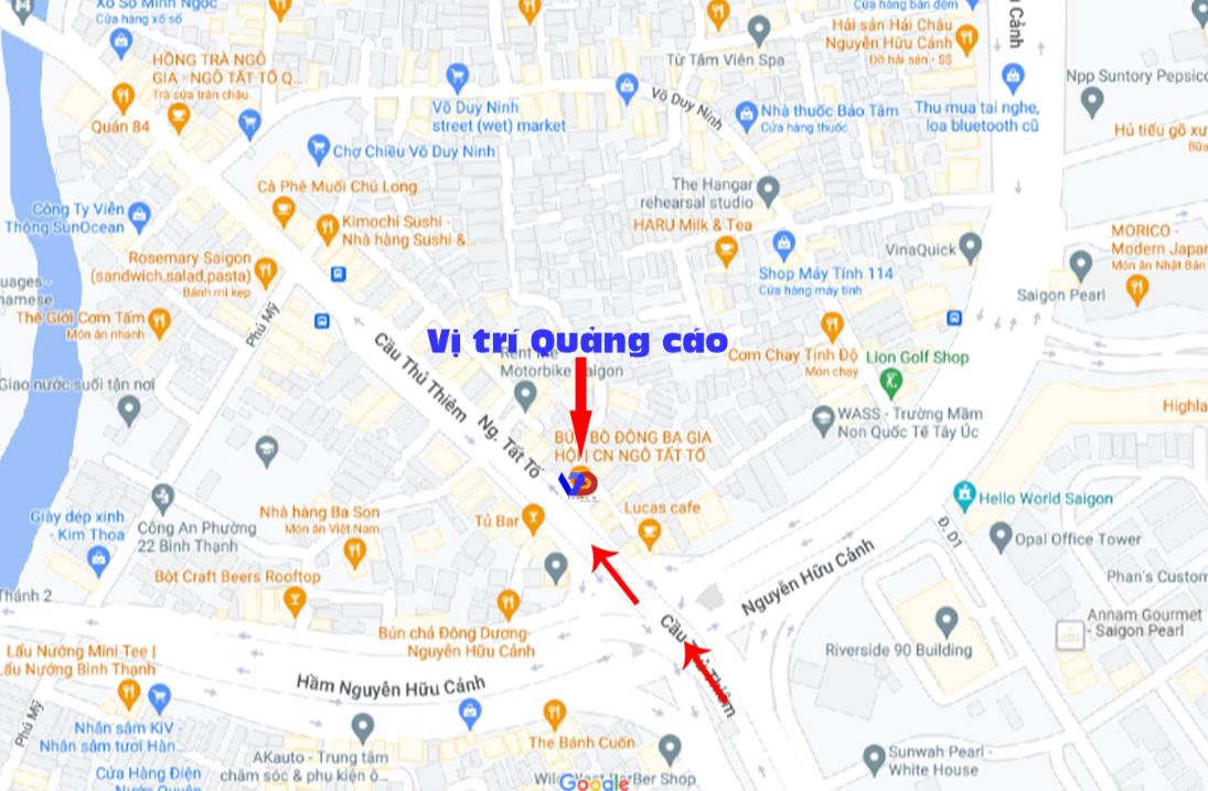 Bản đồ vị trí Vòng xoay Cầu Thủ Thiêm