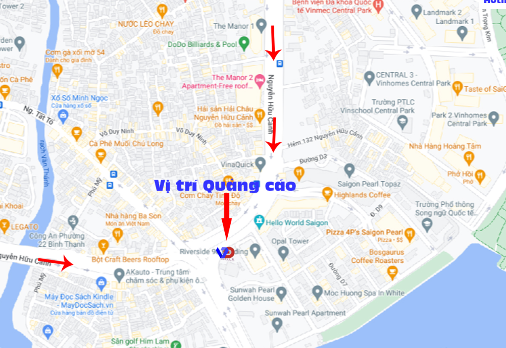 Bản đồ vị trí Cầu Vượt Thủ Thiêm