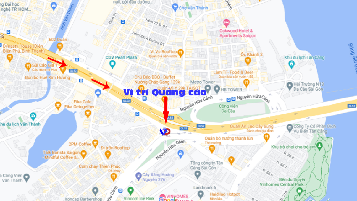 Bản đồ vị trí Chân Cầu Sài Gòn – Công Viên Dạ Cầu Sài Gòn