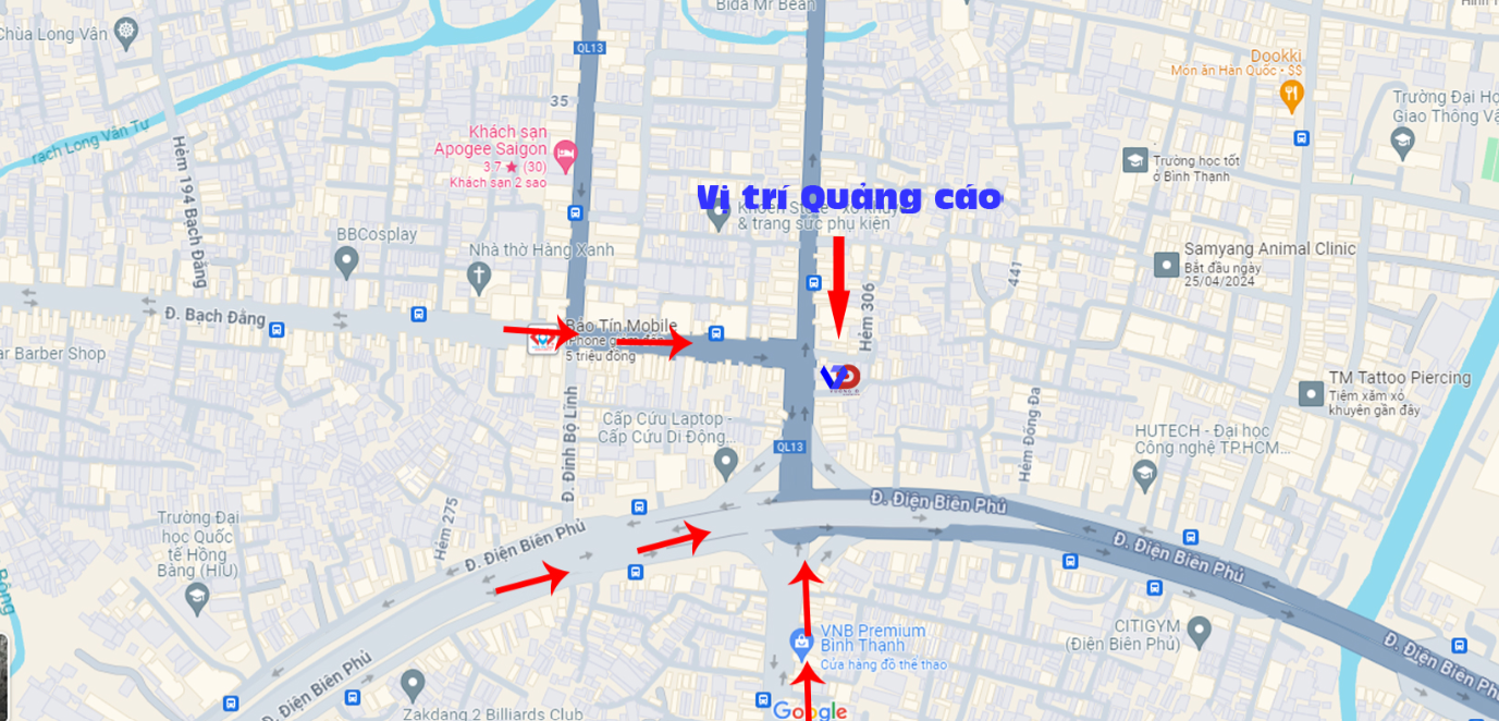 Bản đồ vị trí Ngã tư Hàng Xanh