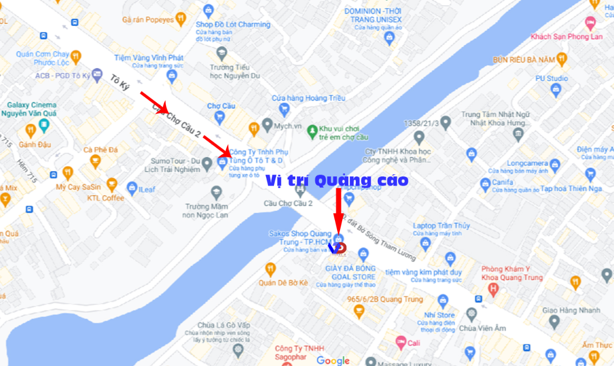 Bản đồ vị trí Chân Cầu Chợ Cầu 2