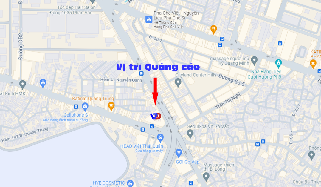 Bản đồ vị trí Trục đường Quang Trung