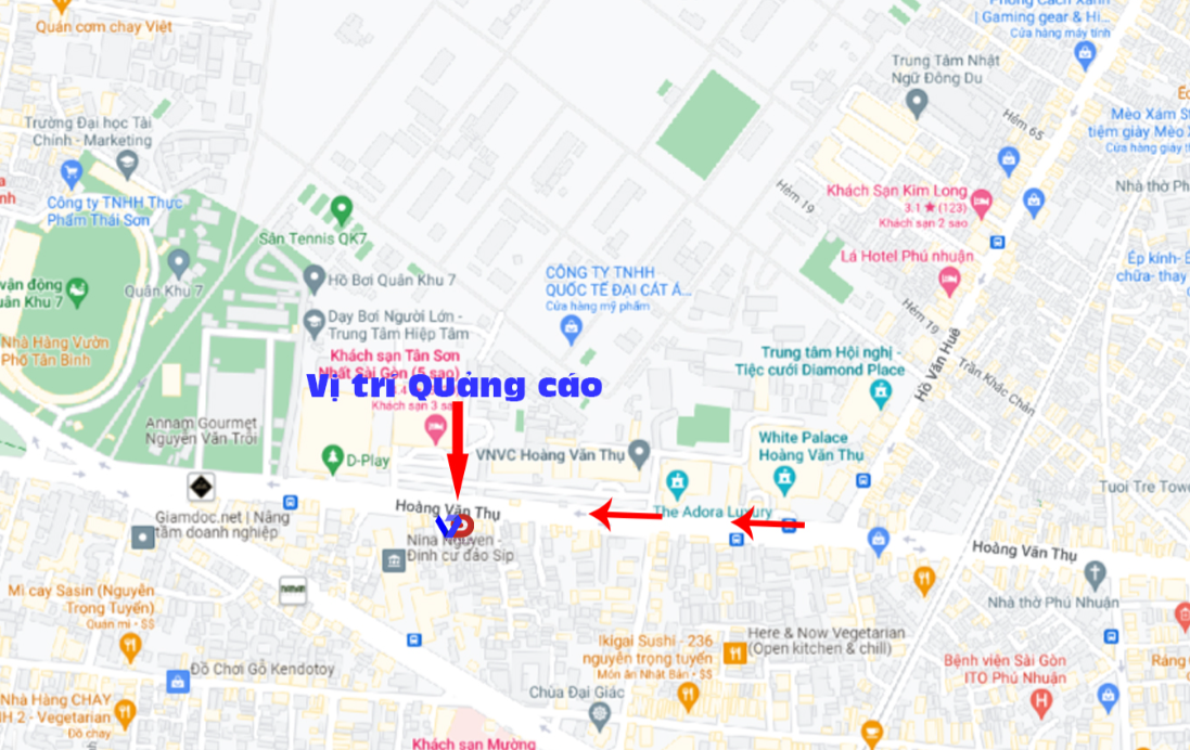 Bản đồ vị trí Đối diện Khách sạn Tân Sơn Nhất – Hoàng Văn Thụ