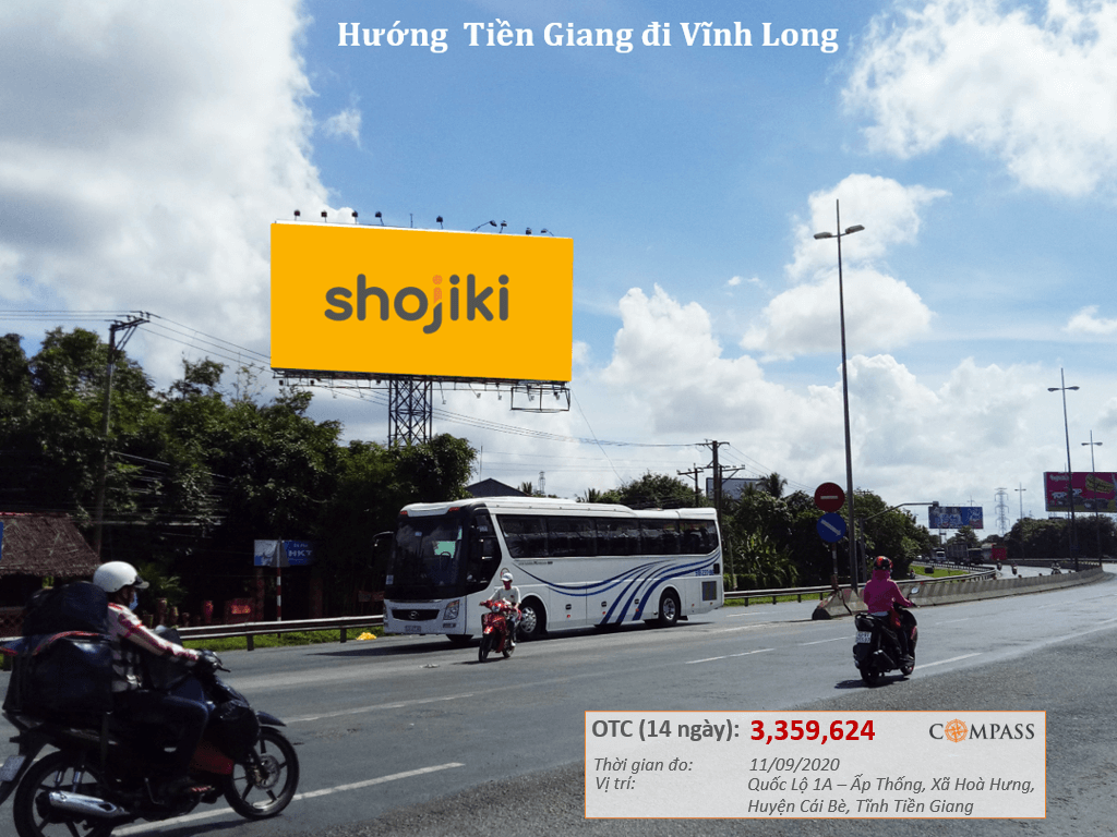 Bảng quảng cáo ngoài trời QL1A, Tiền Giang (Hitachi)