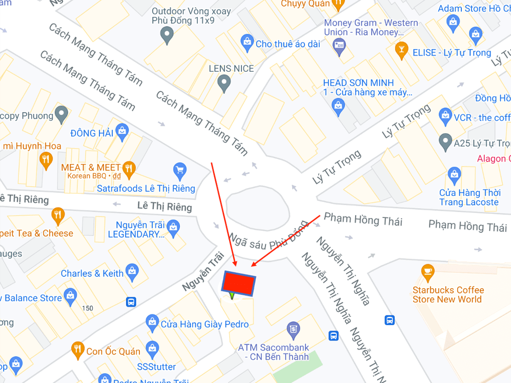 Bản đồ vị trí Bảng quảng cáo ngoài trời vòng xoay Phù Đổng, quận 1, Hồ Chí Minh