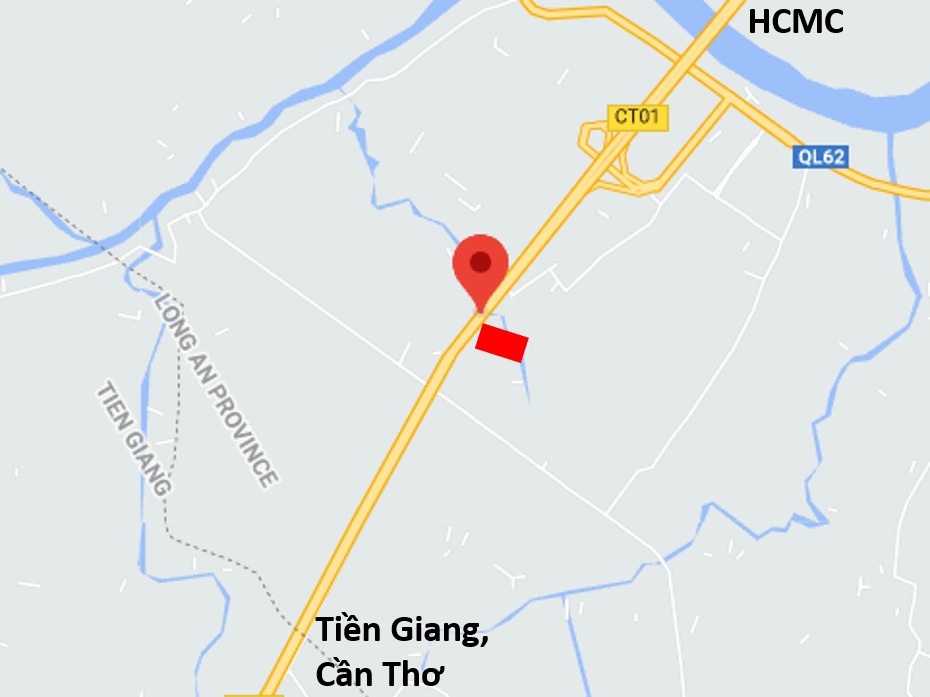 Bản đồ vị trí Bảng quảng cáo ngoài trời cao tốc HCM – Trung Lương, Long An