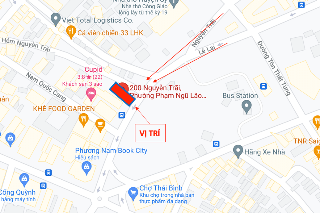 Bản đồ vị trí Bảng quảng cáo ngoài trời 200 Lê Lai, Quận 1, Hồ Chí Minh