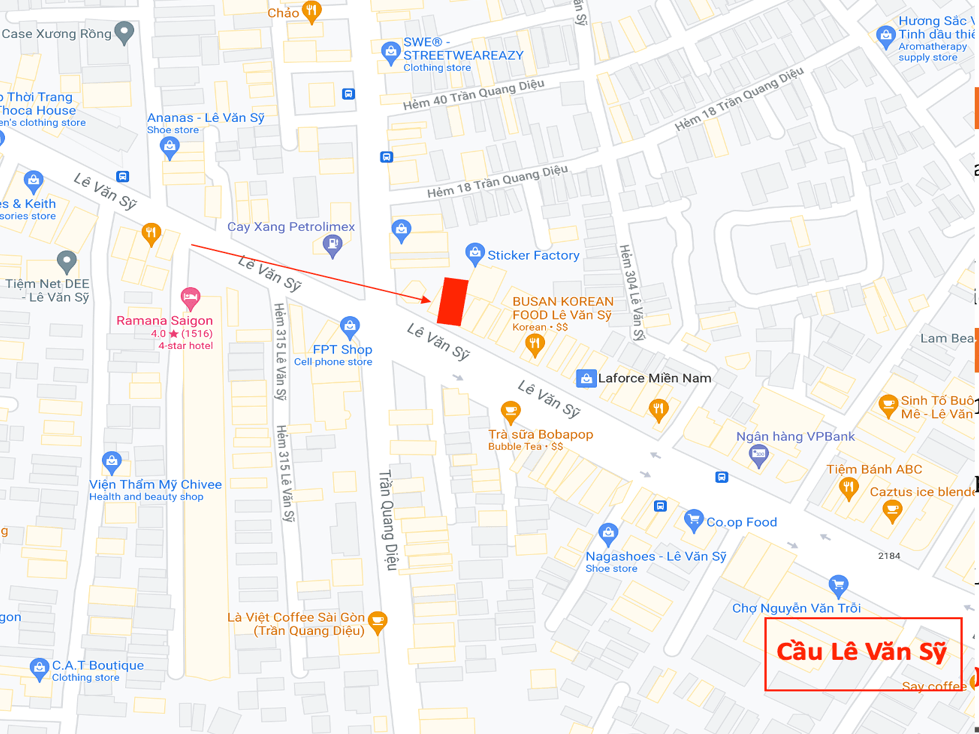 Bản đồ vị trí Bảng quảng cáo ngoài trời 358 Lê Văn Sỹ, quận 3, Hồ Chí Minh