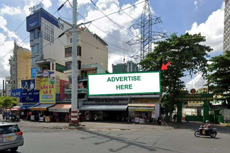 1 bảng quảng cáo ốp tường tại 1A Phạm Viết Chánh, Phường Cầu Ông Lãnh, TP. Hồ Chí Minh